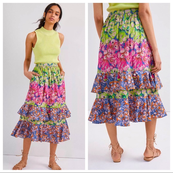 Anthropologie Dresses & Skirts - Anthropologie Villa Tiered Midi Skirt
